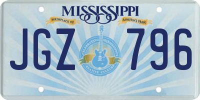 MS license plate JGZ796