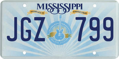 MS license plate JGZ799