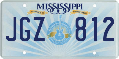 MS license plate JGZ812