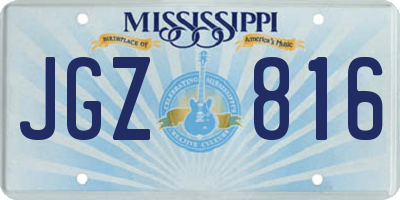 MS license plate JGZ816