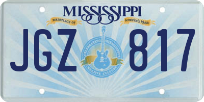 MS license plate JGZ817