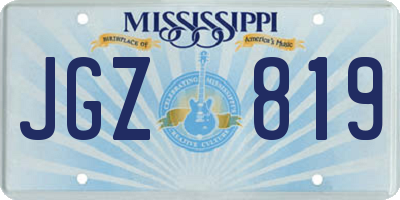 MS license plate JGZ819