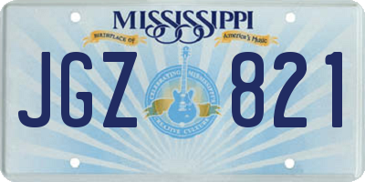 MS license plate JGZ821