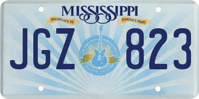 MS license plate JGZ823