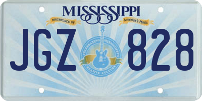 MS license plate JGZ828