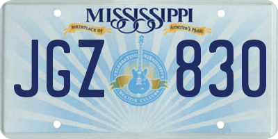 MS license plate JGZ830