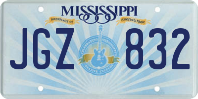 MS license plate JGZ832