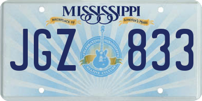 MS license plate JGZ833