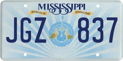 MS license plate JGZ837
