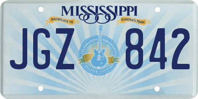 MS license plate JGZ842