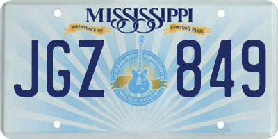 MS license plate JGZ849