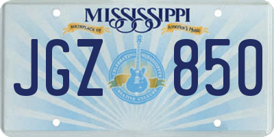 MS license plate JGZ850