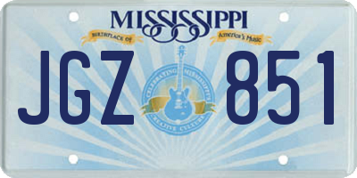 MS license plate JGZ851