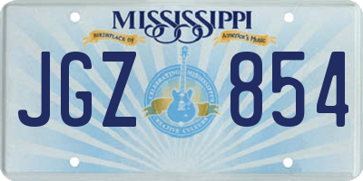 MS license plate JGZ854