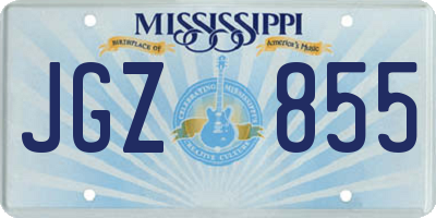 MS license plate JGZ855