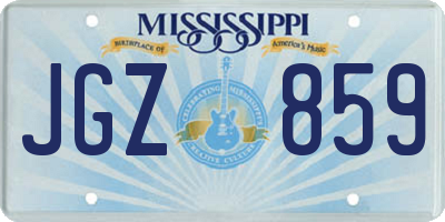 MS license plate JGZ859