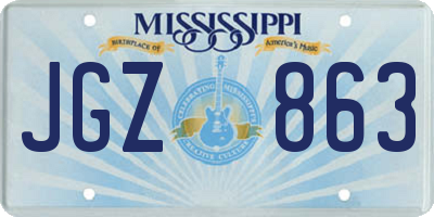 MS license plate JGZ863