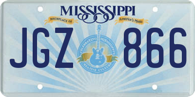 MS license plate JGZ866