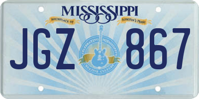 MS license plate JGZ867