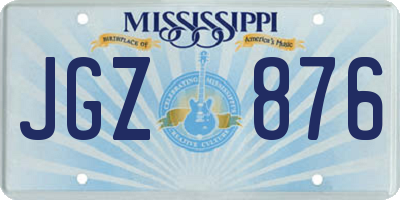 MS license plate JGZ876