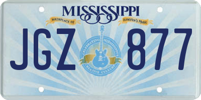 MS license plate JGZ877