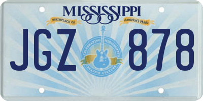 MS license plate JGZ878
