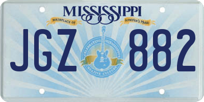 MS license plate JGZ882