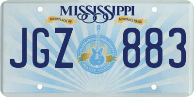 MS license plate JGZ883