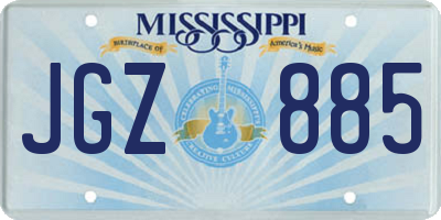 MS license plate JGZ885