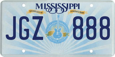 MS license plate JGZ888