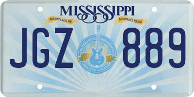 MS license plate JGZ889