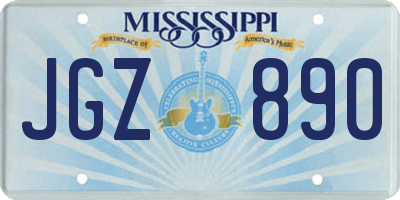 MS license plate JGZ890