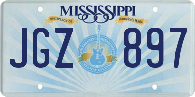 MS license plate JGZ897