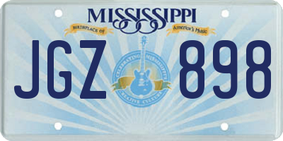 MS license plate JGZ898