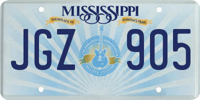 MS license plate JGZ905