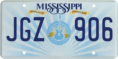 MS license plate JGZ906