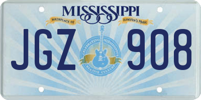 MS license plate JGZ908