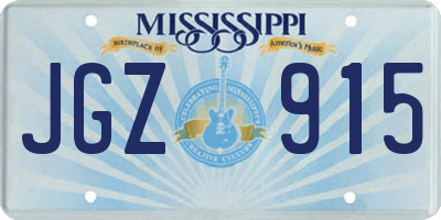 MS license plate JGZ915