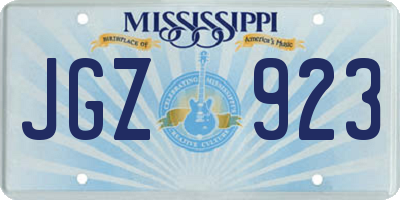 MS license plate JGZ923