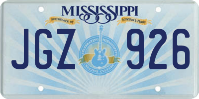 MS license plate JGZ926