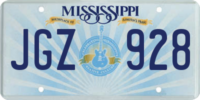 MS license plate JGZ928