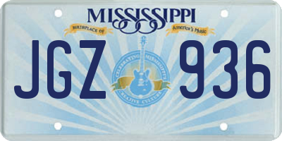 MS license plate JGZ936