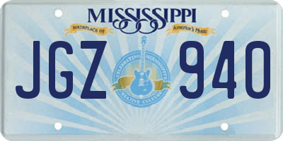 MS license plate JGZ940
