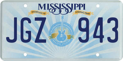 MS license plate JGZ943