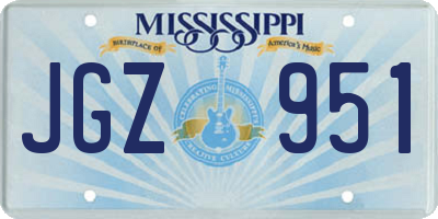 MS license plate JGZ951