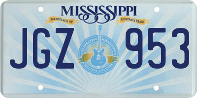 MS license plate JGZ953