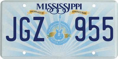 MS license plate JGZ955