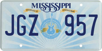 MS license plate JGZ957