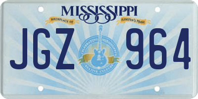 MS license plate JGZ964