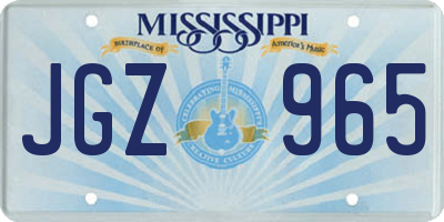 MS license plate JGZ965